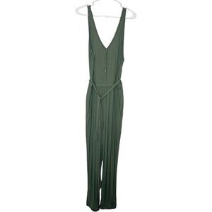 NWT Abercrombie and Fitch Olive Sleeveless Button Jumpsuit